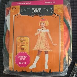 Pumpkin Spice Girls Costume Size 7-8